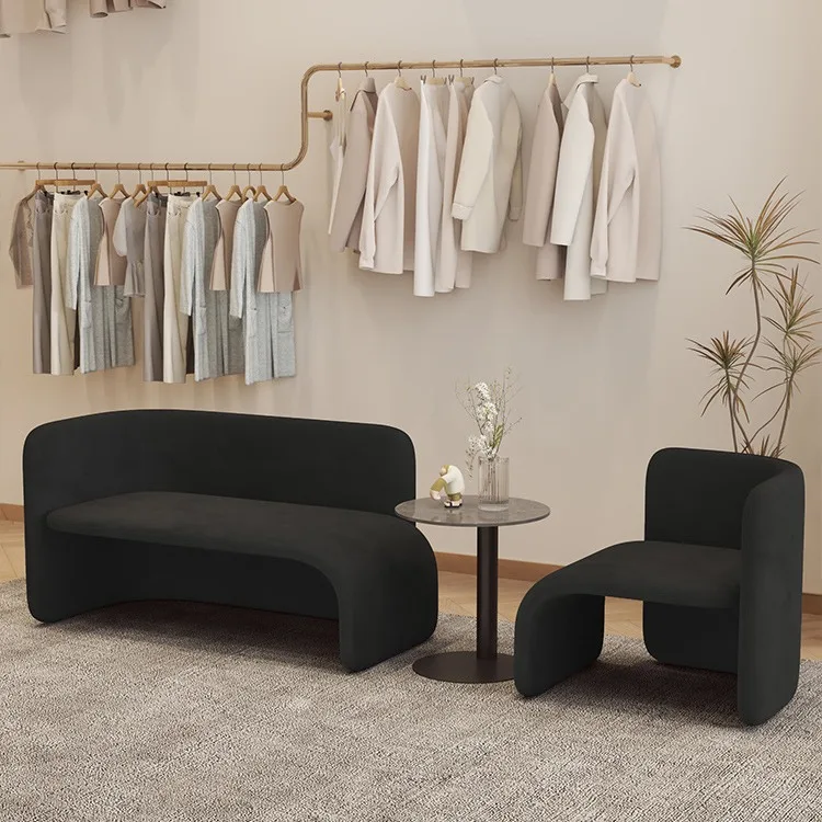 Nordic creative negotiation fabric sofa modern minimalist designer beauty salon clothing store rest area flannel sofa