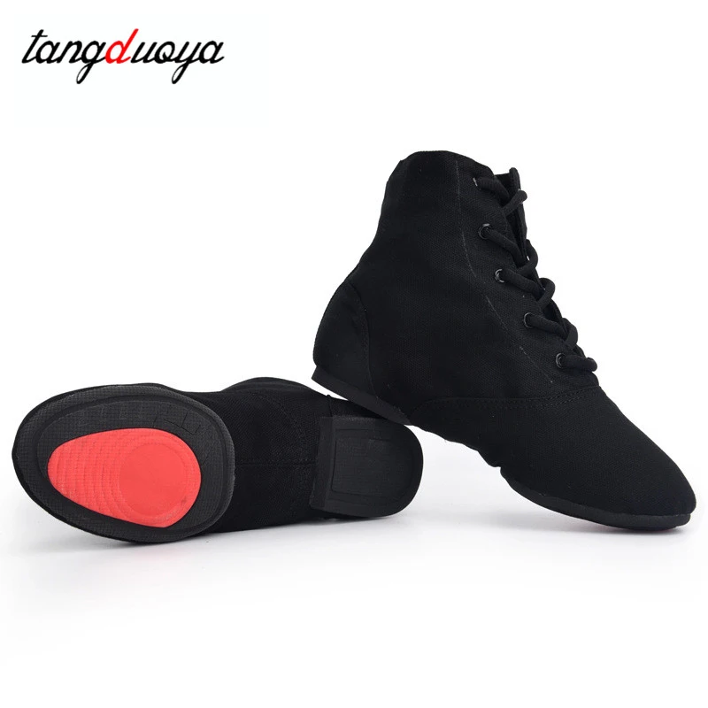 Women high top dance shoes Sports Jazz Dance Shoes Lace Up Dancing Boots Canvas Training dance shoes men Indoor/Outdoor