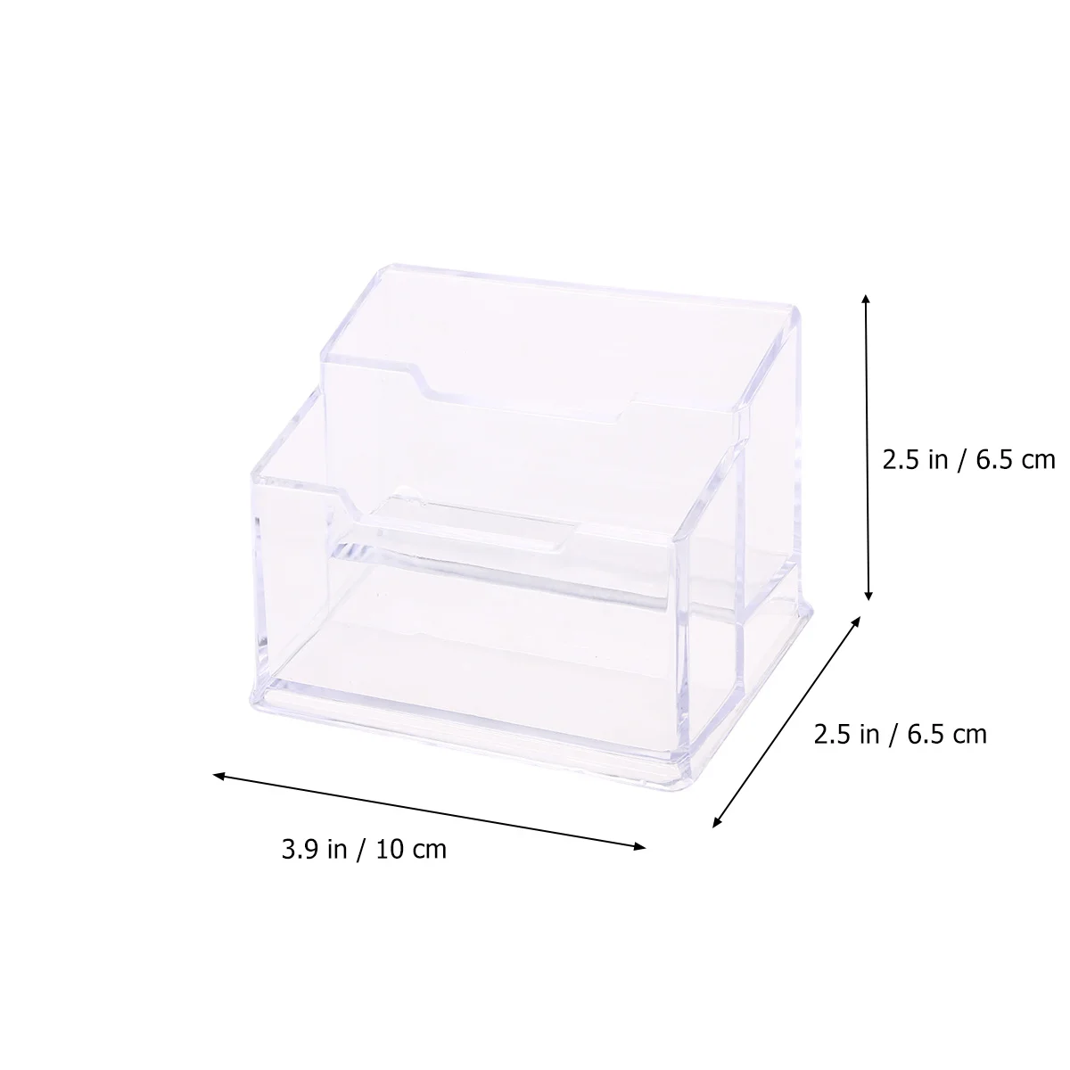

2-Tier Clear Acrylic Business Card Holder Desktop Organizer Large Capacity Name Display Stand For Office Supplies Card Storage