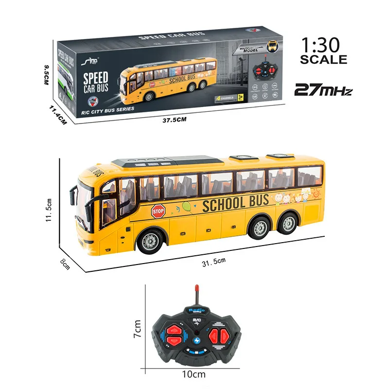 Elektrische Draadloze Afstandsbediening Bus Verlichting Simulatie Afstandsbediening Auto Model Schoolbus Bus Bus Children 'S Gift