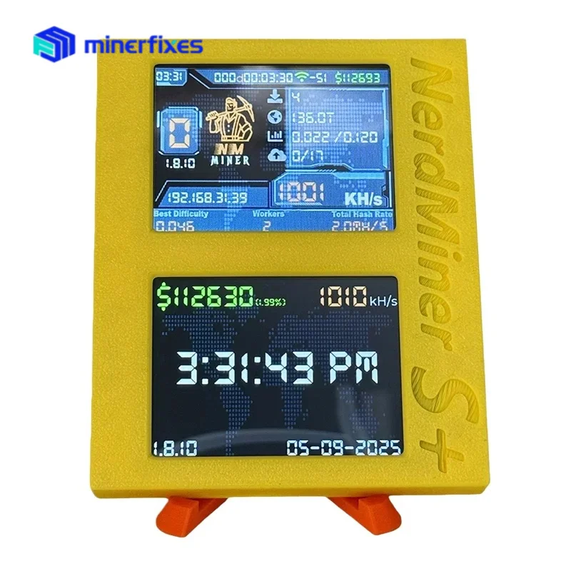 Nerdminer S + Bitcoin Solo Miner شاشات مزدوجة 1060KH/S ETH السعر/التعدين/الزمن عرض WiFi Crypto Lottery Miner #3