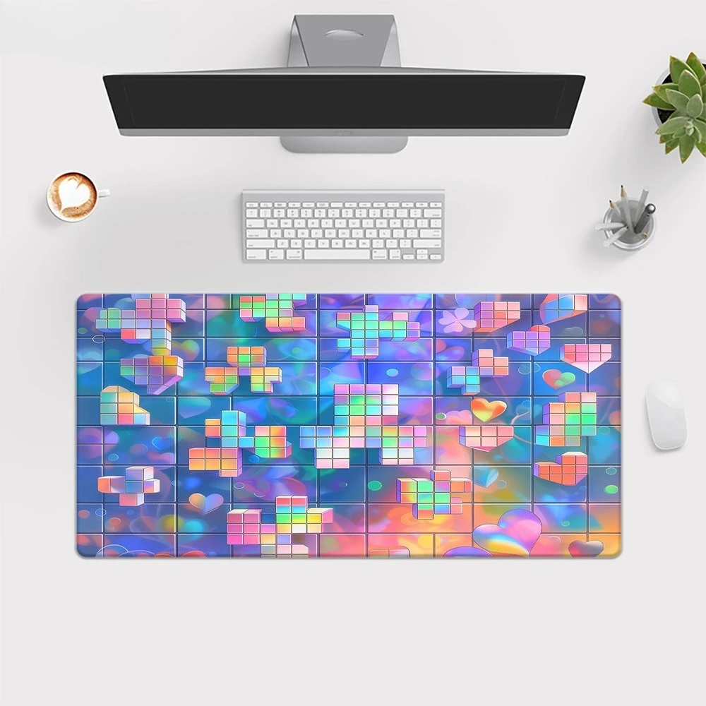 Tapis de souris, organiseurs de bureau et plateaux, accessoires de bureau, nappes à motifs plats 2D, blocs de construction colorés