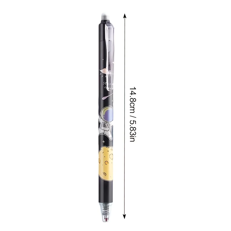 10 Astronaut Erasable Gel Pens and 10 Refills, 0.5mm Fine Tip, Blue and Black Ink, with Built-In Eraser, Perfect for Note-Taking and Writing, Ideal Office and Study Supplies, Perfect Birthday Gift Choice