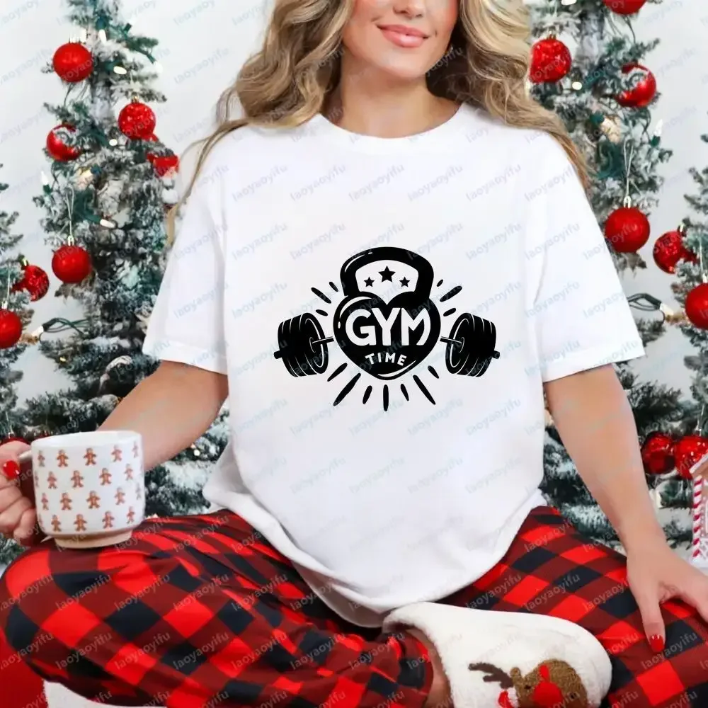 GYM TIME Unique Fashion Sports Trendy Multi-Functional Short-Sleeved Cotton T-Shirt for Both Men and Women with Round Collar