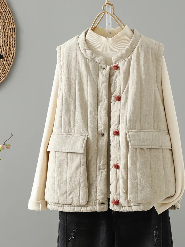 

Женский жилет из конопли Thiened, осенне-зимний Sle No Sve Jaet, большой свободный крой, хлопковая одежда для поездок на работу