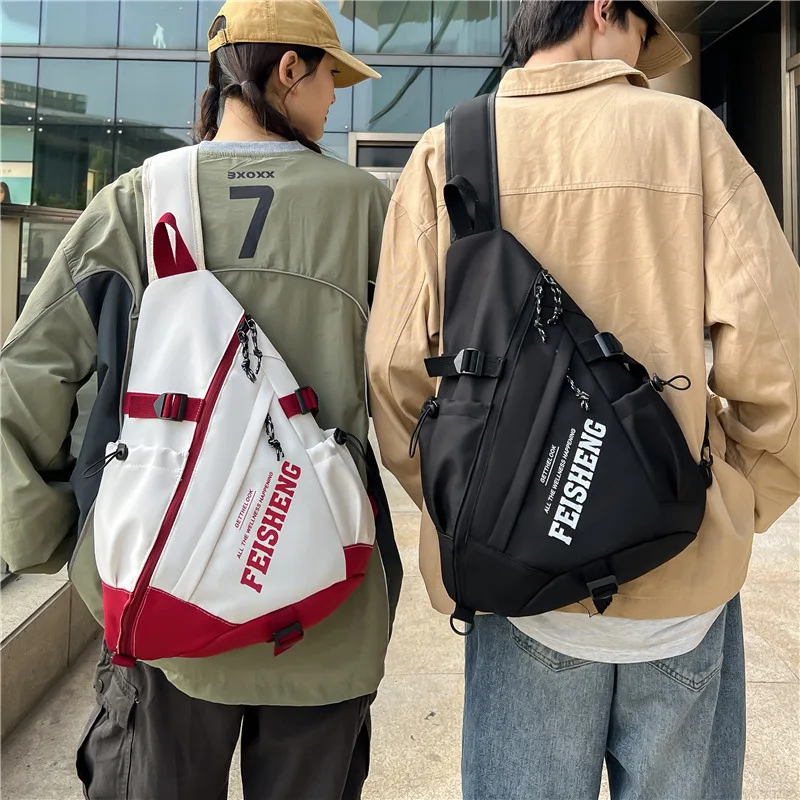 New Y2k Portable Light Nylon Crossbody Bag Trendy Rucksack Travel Shoulder Bag Casual knapsack Outdoor Sports Unisex Chest Packs
