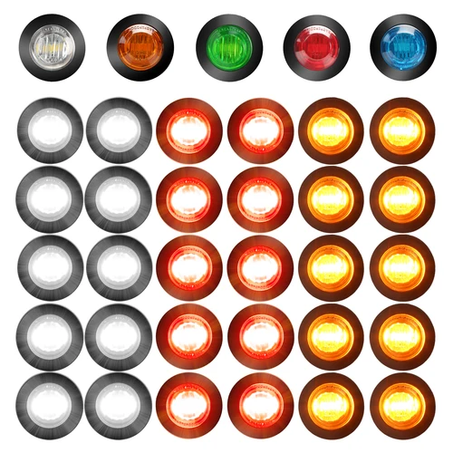 Imagen 2 del producto Luces LED de señalización lateral para coche, luz delantera y trasera para camión, autobús, remolque, furgoneta, caravana y barco, 3/4 "", 20/10 piezas