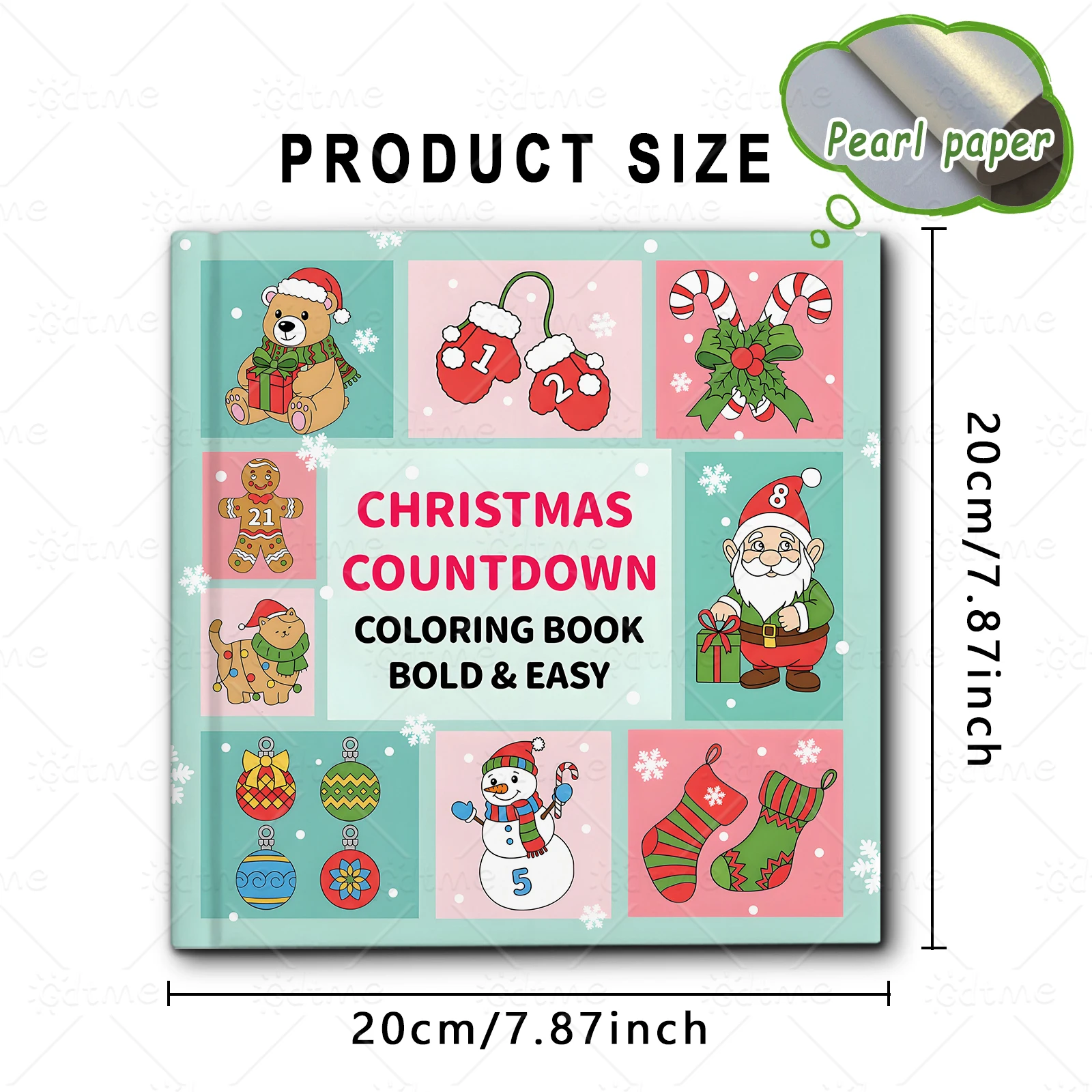 CHRISTMAS COUNTDOWN Bold-easy Patterns Coloring Book for Adults Cute Drawing Book Perfect Gift for Party and Birthday