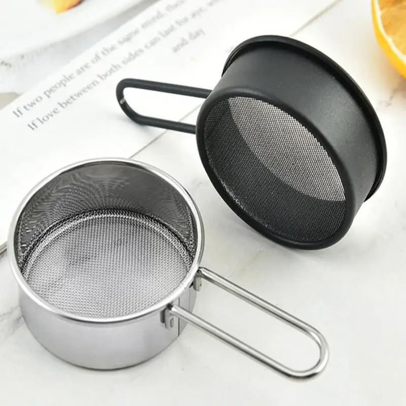 Fine Mesh Flour Sieve With Handle Reinforced Frame Round Baking Sifter Stainless Steel Powder Flour Drainer Kitchen Baking Tool