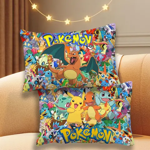 포켓몬 베개 케이스 귀여운 Charizard 피카추 쿠션 커버 애니메이션 Pillowslip 커버 홈 거실 소파 룸 장식 어린이 선물
