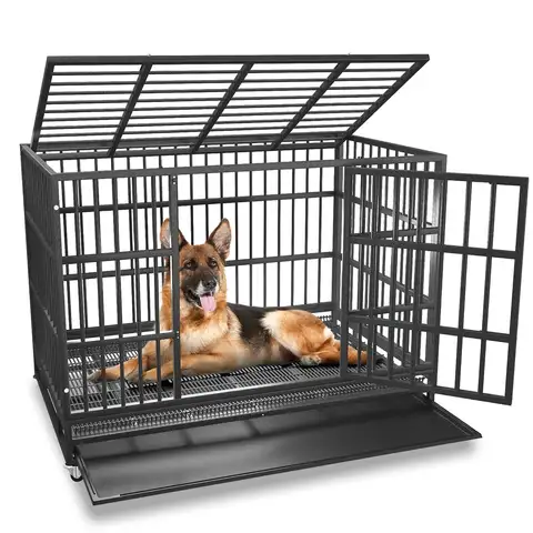 38 inch Heavy Duty Indestructible and Escape-Proof Dog Crate Cage Kennel for Large Dogs, High Anxiety Dog Crate, Customized