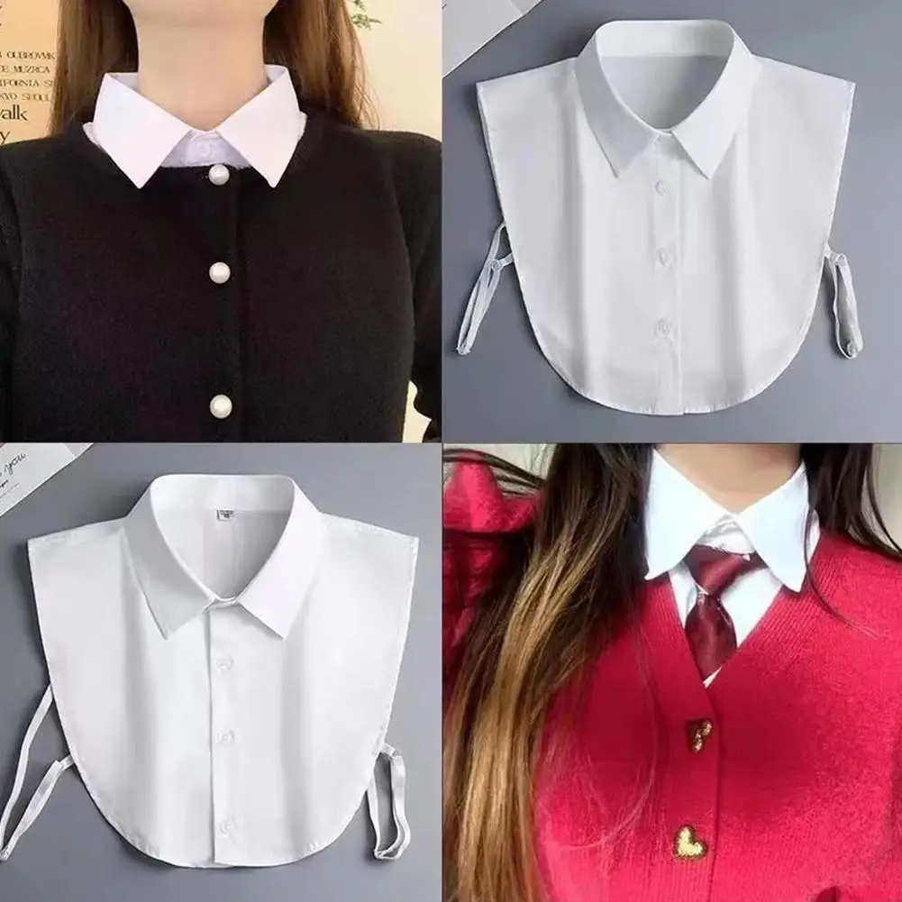 Women's Fashionable and Elegant Encrypted Chiffon Fake Collar Half Shirt Detachable Versatile Accessory Collar