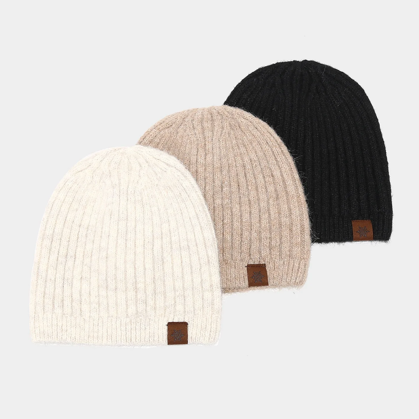 قبعة محبوكة من الصوف الأوروبي الأمريكي للرجال والنساء في الهواء الطلق سميكة مخططة دافئة لحماية الأذن قبعة صوفية للخريف والشتاء