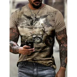 Camiseta de verano para hombre, Top informal de manga corta con cuello redondo, Camiseta holgada con microelasticidad, ropa Retro transpirable a la moda