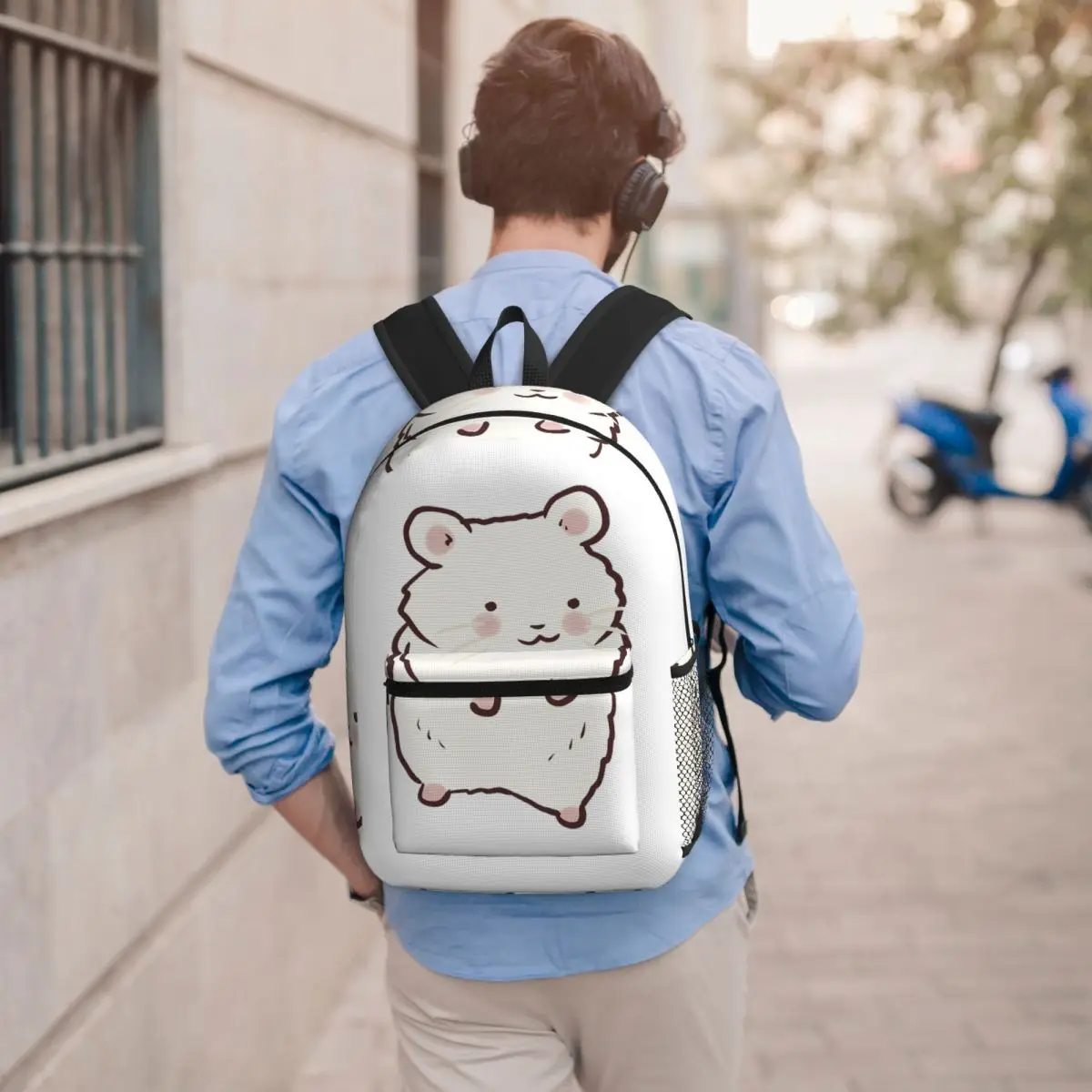 Cute Hamster Drawing Student Backpack School Bag Hiking Travel Daypack for Boys Girls Bookbag Shoulder Bags