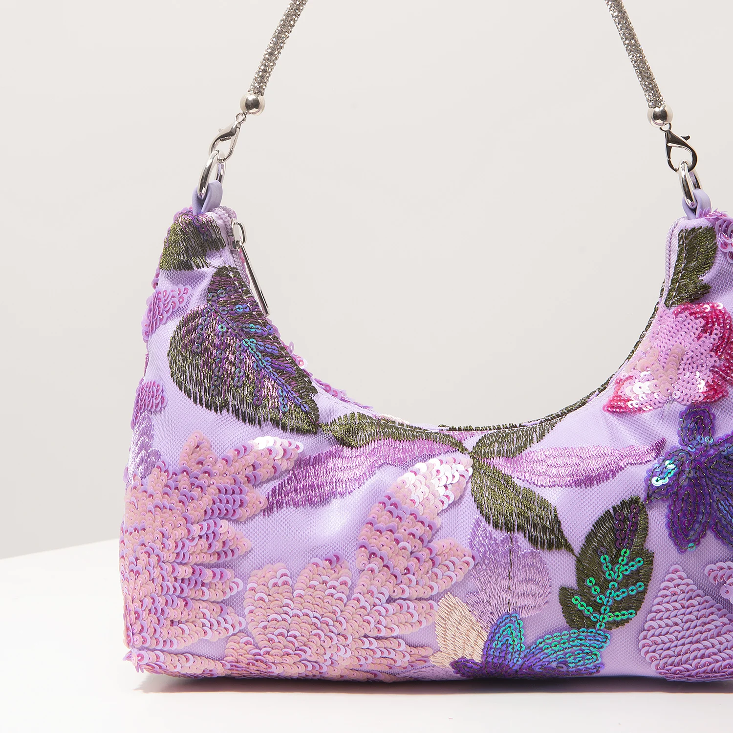Schultertasche, Blumenmuster, Pailletten-Tasche, Stickerei, Gala-Abend, Party-Outfits, Abschlussball-Tasche, Hochzeitsartikel, Elegant, Valentinstag, Zufälliges Muster – Detail 20