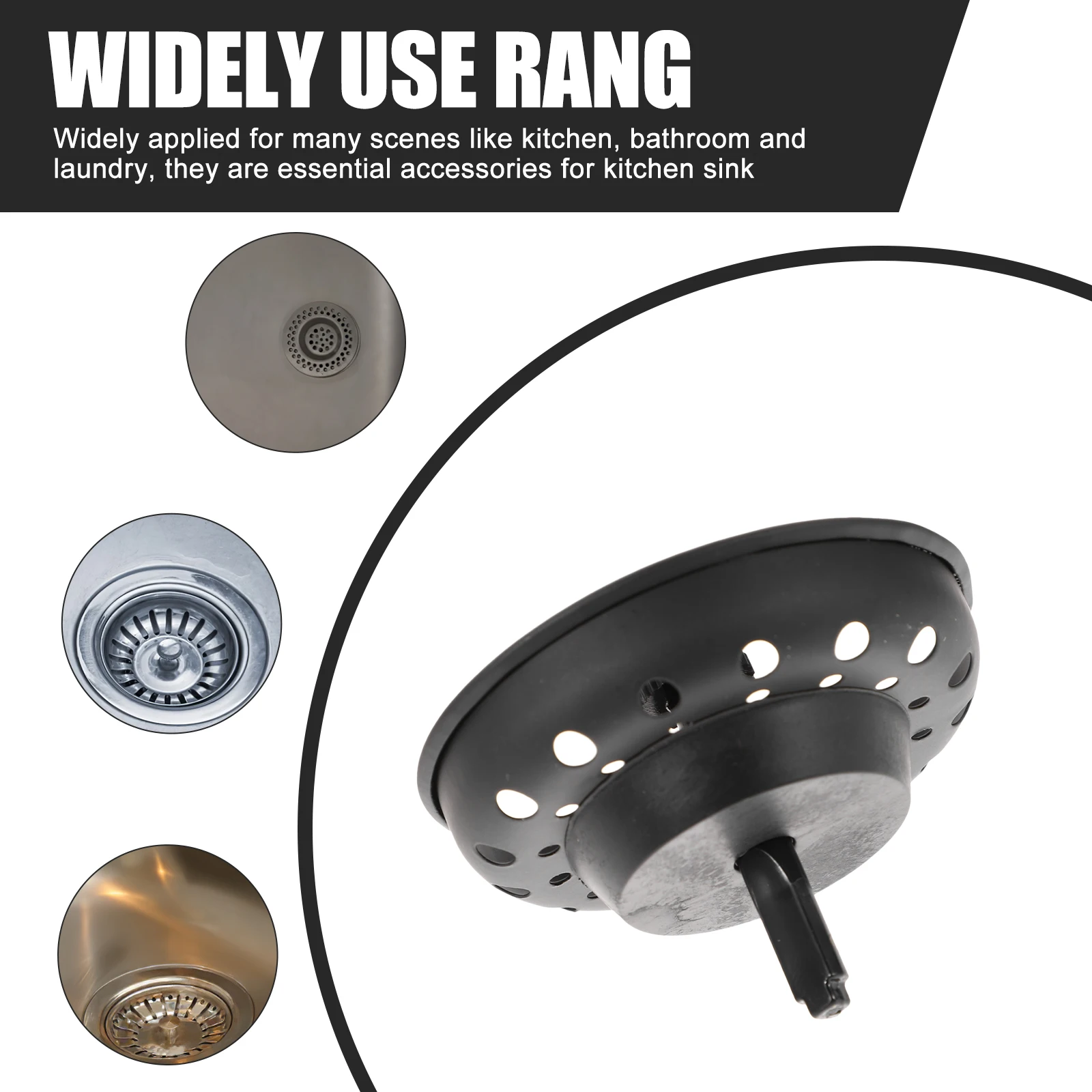 3 قطعة مصفاة حوض المطبخ التخلص من القمامة سدادة غير قابل للصدأ غطاء للصرف الفولاذ المقاوم للصدأ تصفية المطبخ مصفاة حوض #2