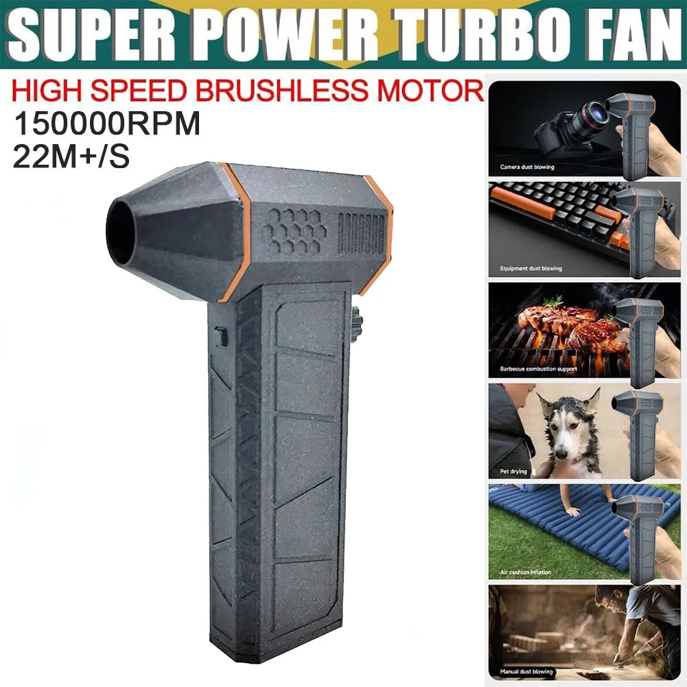 Jet Blower Super Electric Jet Fan Carbons Fiber Turbofan Type-C Cables 150000 RPM Blower Violent Brushless Mini Jet Blowers