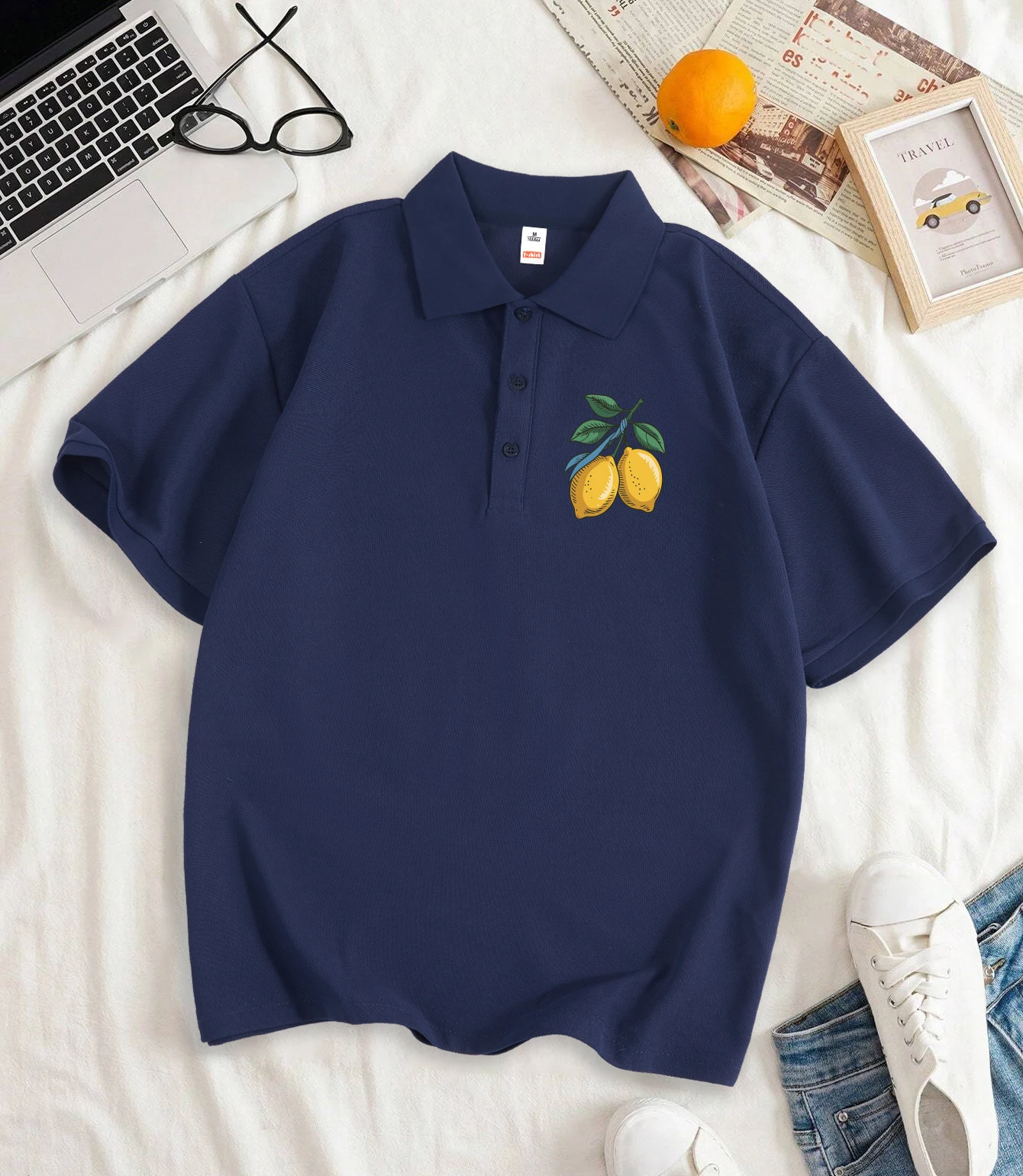 

Amalfi Coast Lemon From Italy Female Shirts Breathable Revers Polo Shirt Shirt Casual Short Sleeve Women Lapel Casual Wear