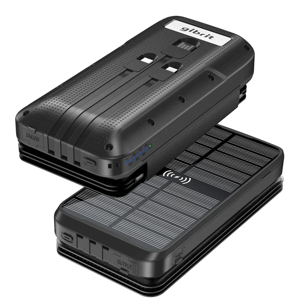 

New Free Sample 2024 New Product 20000mAh Large Capacity Portable Phone Charger 4 Solar Panels Outdoor Camping Solar Power Banks