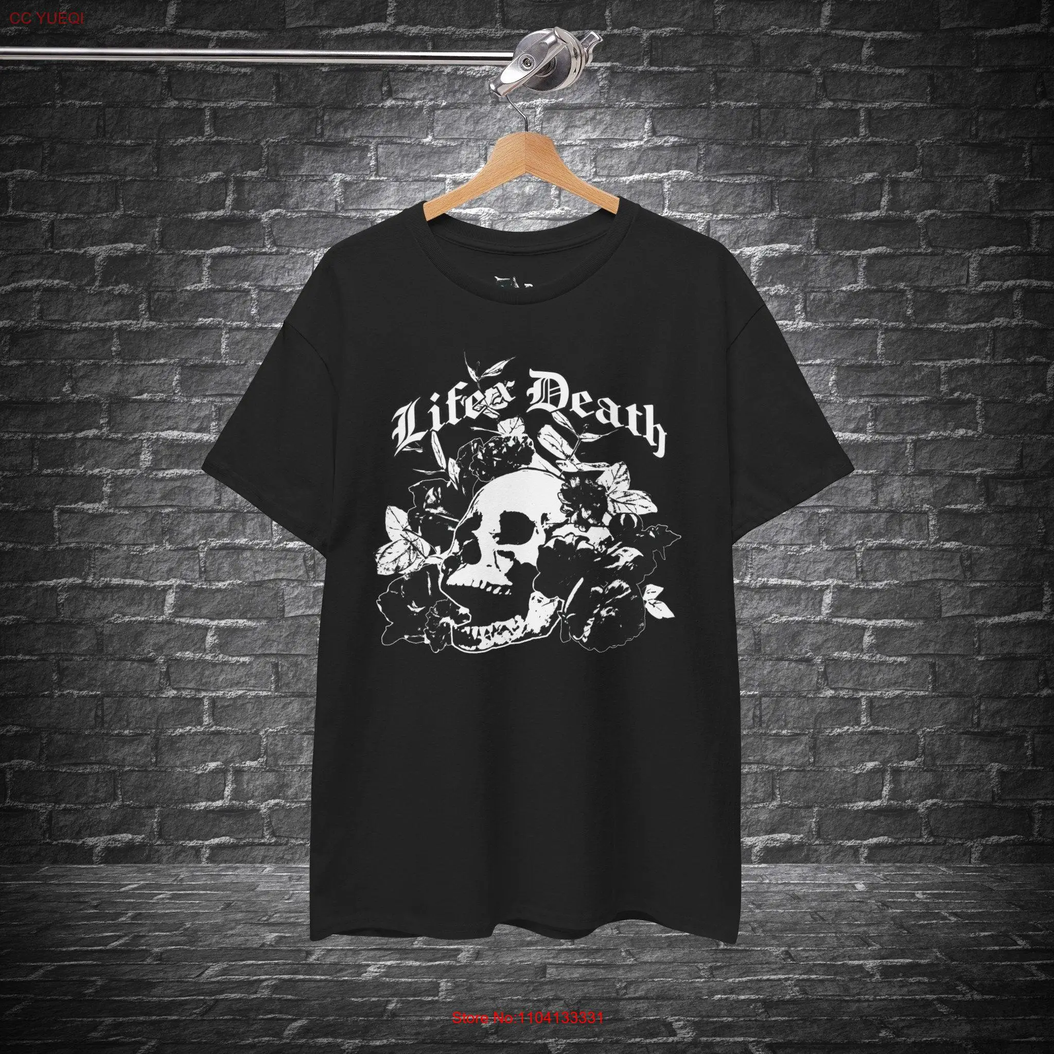 

Футболка с цветочным принтом и черепом «Черная роза» с принтом спереди «Жизнь и смерть» Nu Goth, альтернативная одежда, готическая эстетичная повседневная одежда Egirl