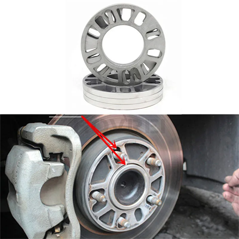 Entretoise de roue universelle en aluminium, 2 pièces, 3mm 5mm 8mm 10mm, cales de roues, plaque 4 5 goujons pour 4x100 4x114.3 5x100 5x108 5x114.3 5x120
