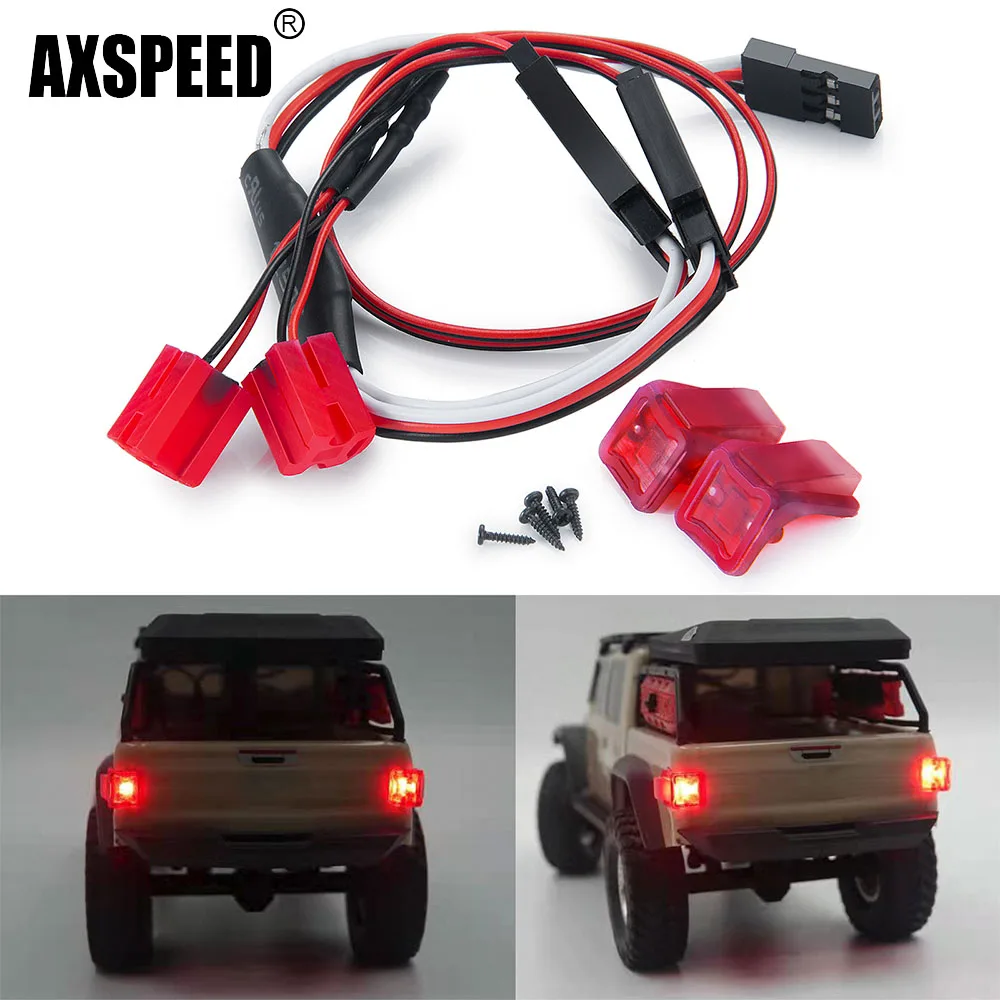 AXSPEED-juego de luces traseras para coche, accesorios de piezas de mejora para Axial SCX24 AXI00005 Jeep gladiador 1/24 RC Crawler