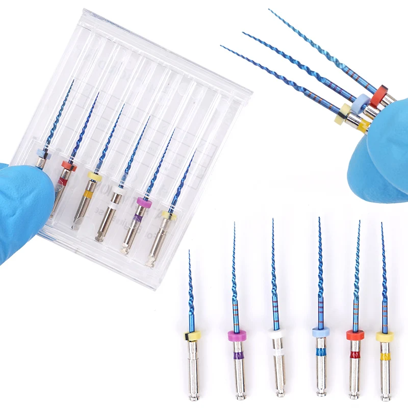 6Pcs Dental Rotary Files SX-F3 Activated Root Canal File 21/25mm Flexible Bendable Engine Use Files for Endodontic Treatment