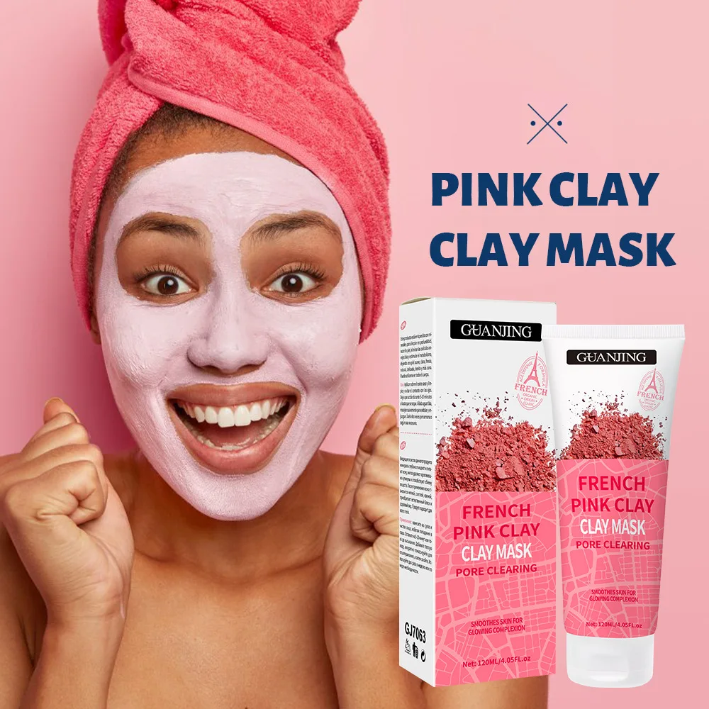 

Pink Clay Mask Face Skin Brightening Blackhead Remover Acne Pore Cleansing Mud Mask Oil Control Soothe Skin Care Beauty Health