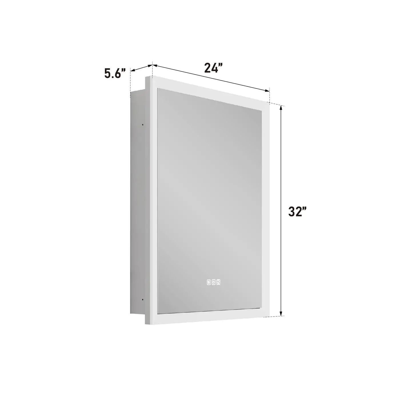 32 Inch LED Medicine Cabinet with Lights, 3X Magnifying Mirror, Bathroom Vanity Storage, Anti Fog, Surface & Recess Mount, Right