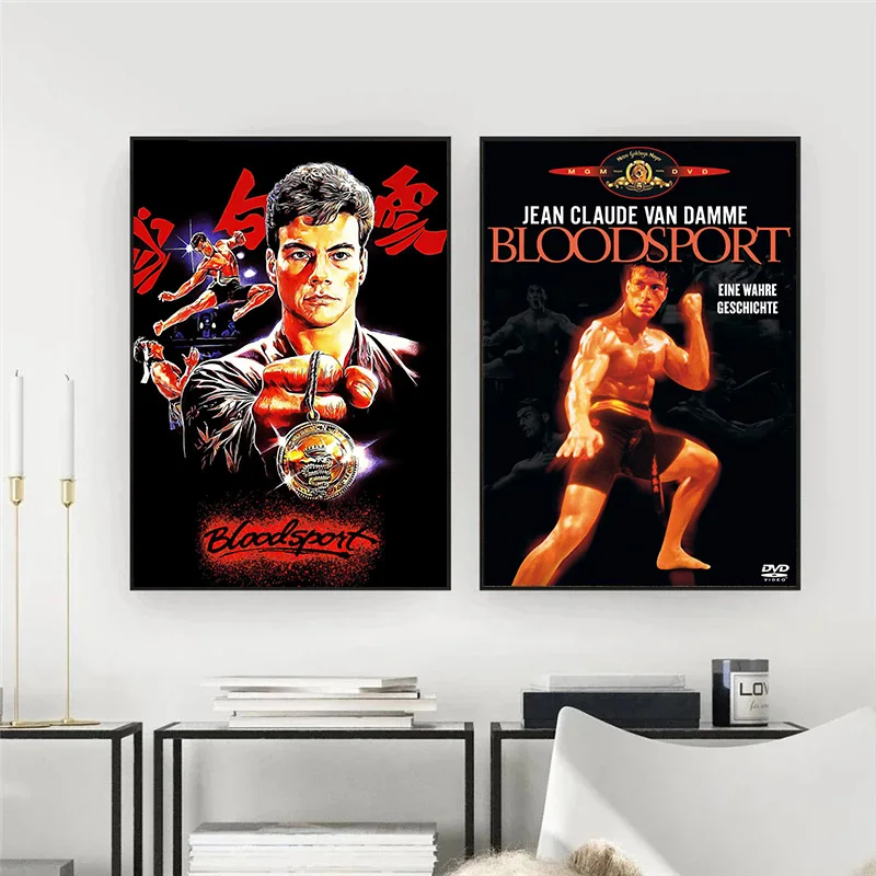 Bloodsport 1988 Vintage Movie Jean-Claude Kungfu Film Poster And Prints Painting Art Wall Pictures For Living Room Home Decor