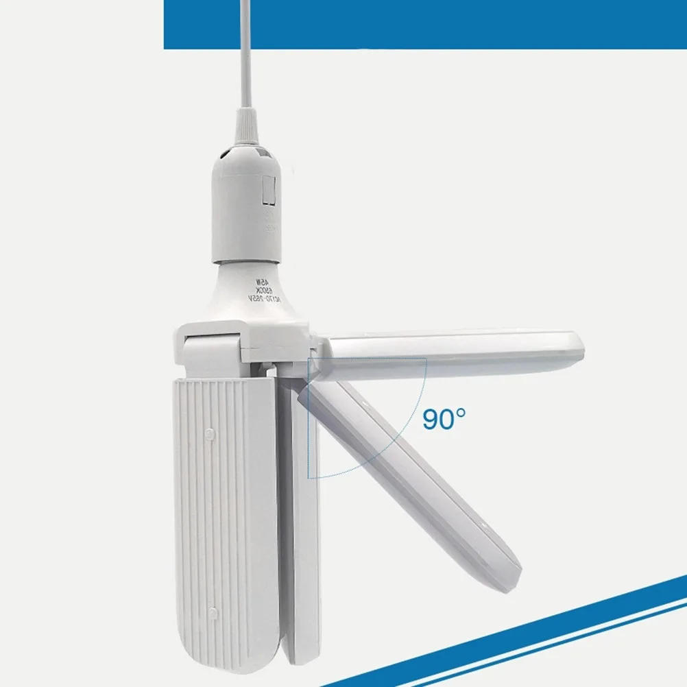 

Foldable Led Light Bulb 45W 3 Blades 3000K Warm White E27 Base 90 Degree Adjustable No Flicker For Garage Home Lighting