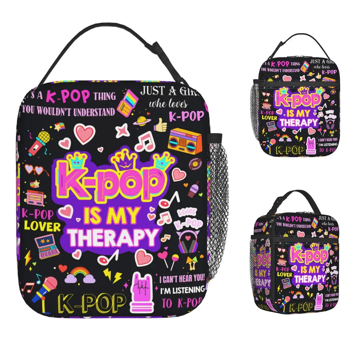 K-Drama K Pop Korean Lunch Bag Convenient Lunch Box Girls Outdoor Picnic Design Cooler Bag Fashion Oxford Thermal Tote Handbags