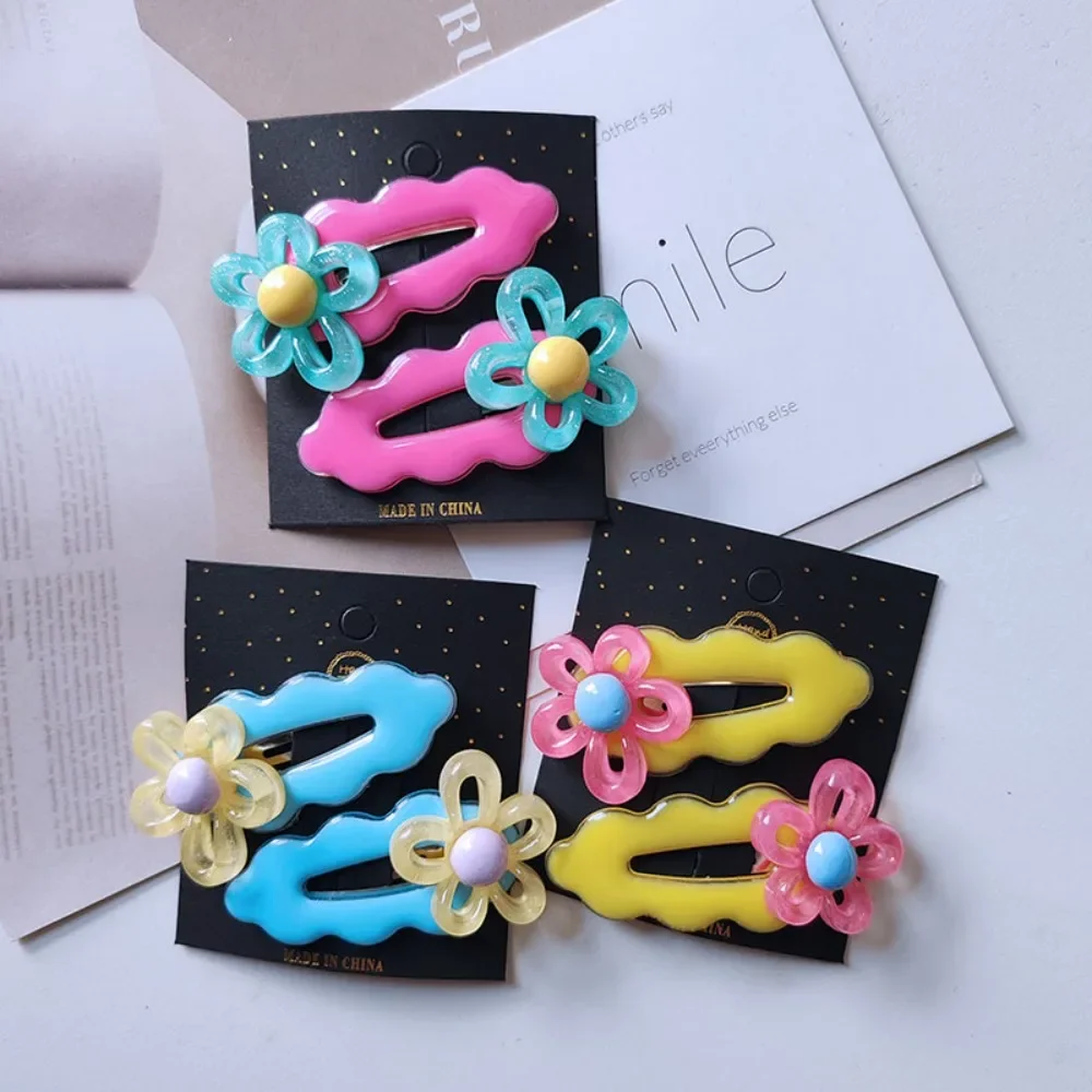 2pc Hot Sweetly Colorful Flower BB Hairpin Hair Side Clips for Women Girls Kids Child Gift Hair Accessories Headwear Ornament