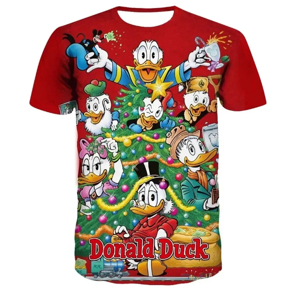 MINISO Donald Duck T-Shirts Clothes Kid Girl Boy 3D Fashion Short Sleeve Tee Women Men Summer Street Casual Tops Kids Clothing