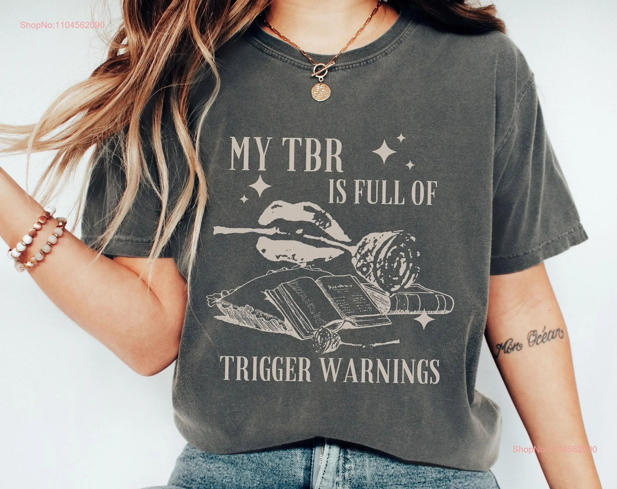 

My TBR is Full of Trigger Warnings T Shirt Spicy Death by Booklover Smut Book Dark Romance Stuff Lover Fan