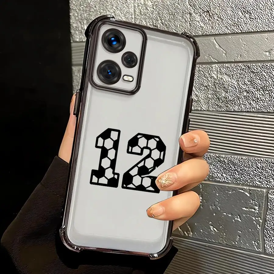 حافظة هاتف لهاتف Xiaomi Redmi Note 11s 10 Lite 14 Pro Plus 11 12 13 10 Pro 10s 9S غطاء شفاف أرقام نجوم كرة القدم #5