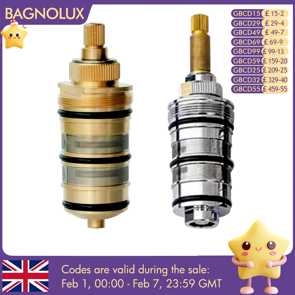 

Термостатический картридж для душа латунный сменный Регулируемый температурный клапан смесителя для ванной комнаты