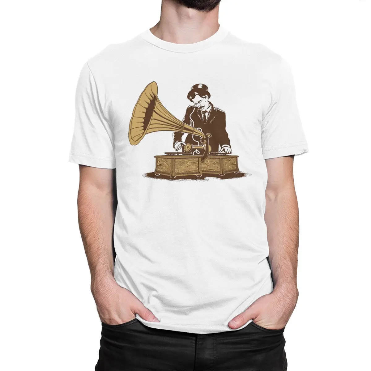 Retro Gramophone Dj T Shirt Sizes Wtb 027