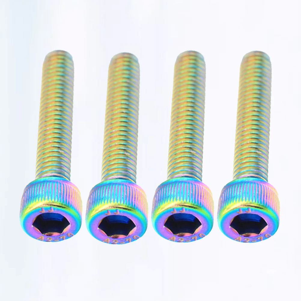 

4 Pcs Earphone Bicycle Handle Screws Mountain Bike Parts Accessories Disk Brake Bolts