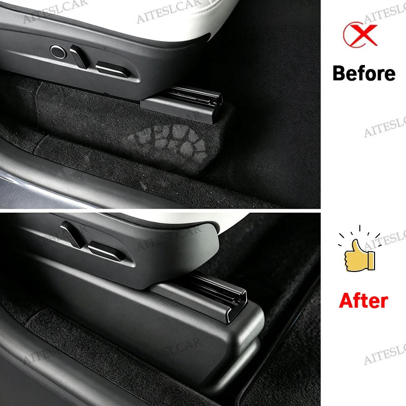 For NewTesla Model Y L / Y  Juniper 2025 2026 Underseat Original Flocking Anti-kick Protector Pad Under Seat Corner Guard Trim
