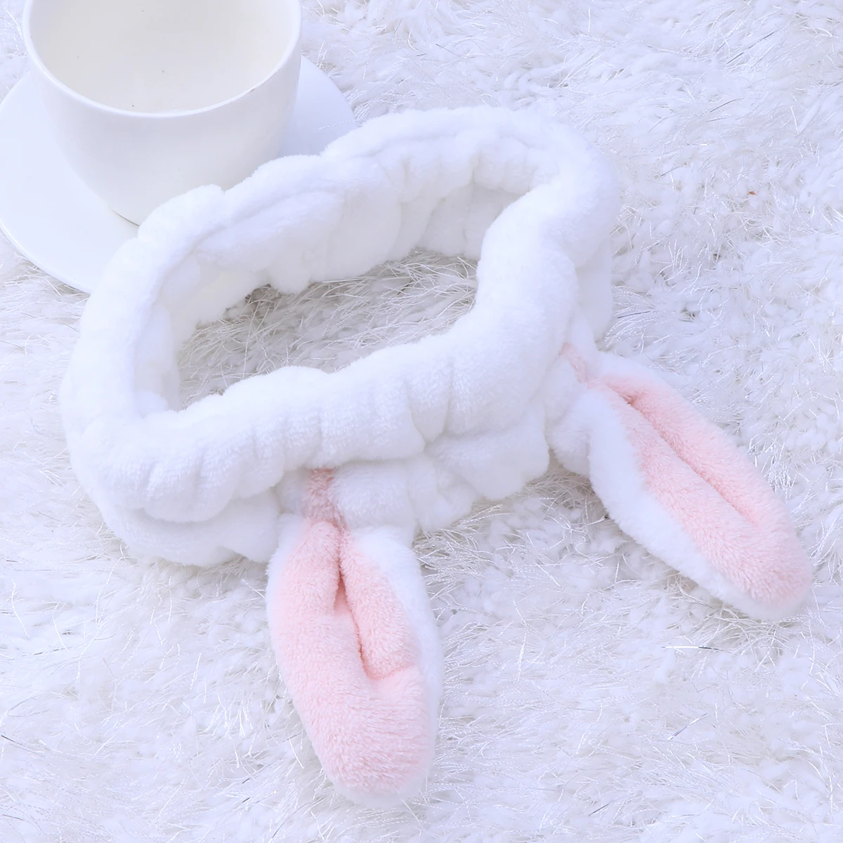 عصابة رأس على شكل أذن أرنب، رباط شعر مرن للنساء والفتيات، أداة تنظيف الوجه والمنتجعات الصحية وأذنين الأرنب #3