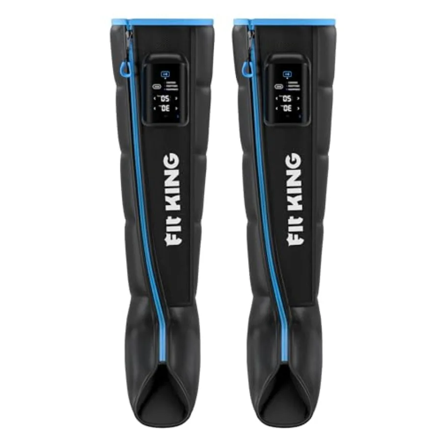 

FIT KING Cordless Air Compression Recovery System with 3 Modes and 11 Intensities Sequential Leg Massager for Athletes and Spor