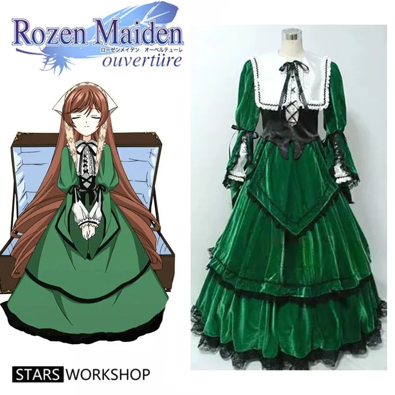 

Anime Rozen Maiden Sui sei seki Jade Stern Cosplay Costume Women Fancy Green Lolita Dress Halloween Carnival Party Suit