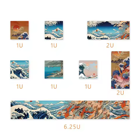 Coral Sea Keycap Cherry/XDA/OEM Profile Dye-Sub PBT keycaps Space Bar 6.25U ESC Enter Custom Keycap For Mechanical Keyboard