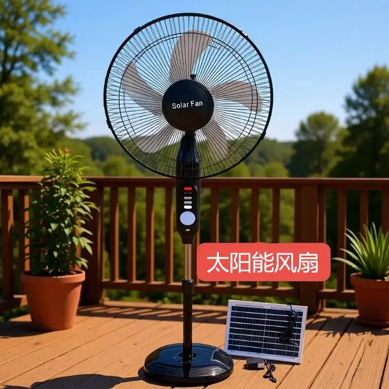 for 16 Inch Household Solar Fan Floor Mounted Rechargeable for Students Long Standby Time for Power Outage