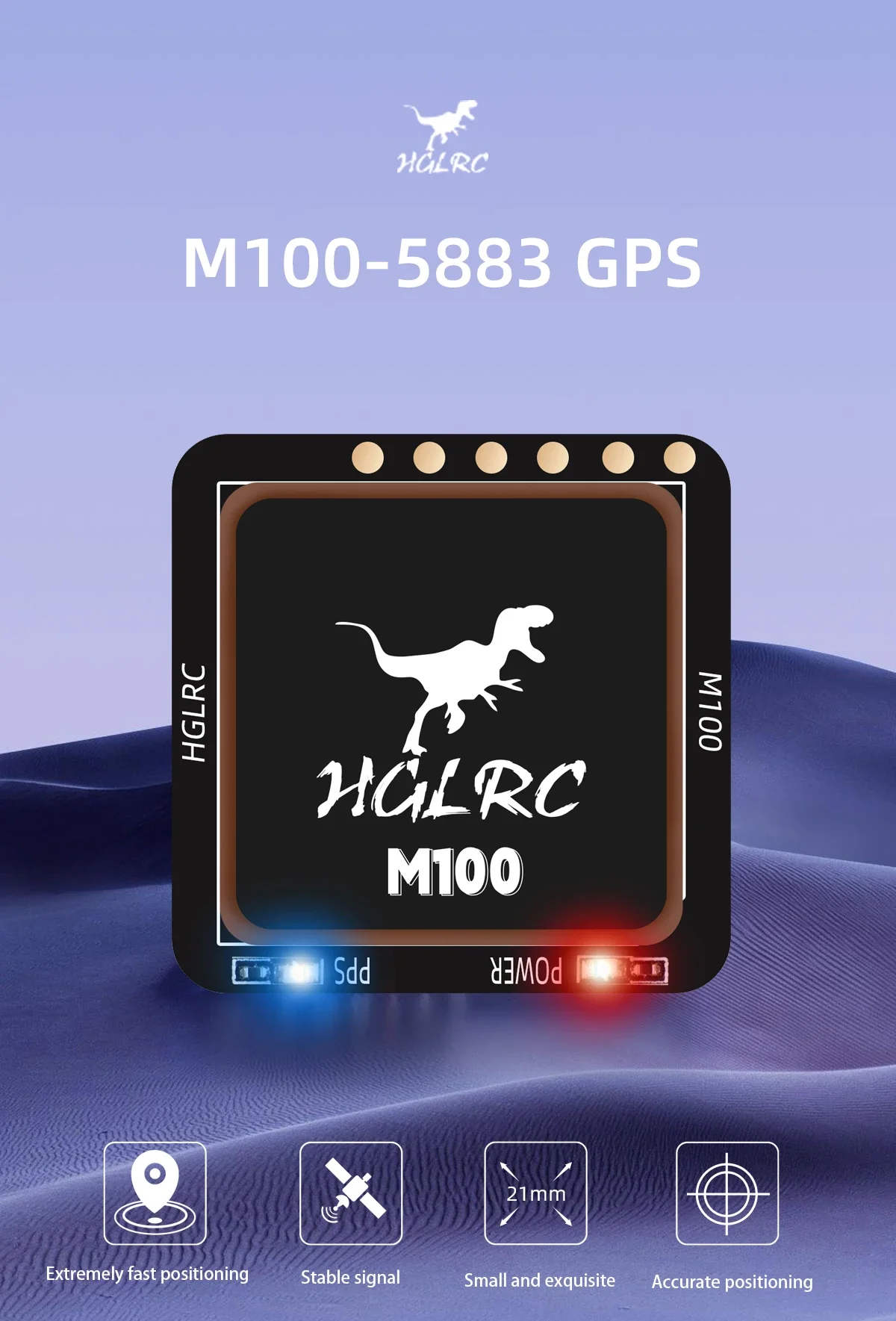 HGLRC M100-5883 GPS-Modul Kompass Keramikantenne FPV Racing Freestyle Langstrecken-Heimkehr Drohnen-Quadcopter-Teile – Detail 1