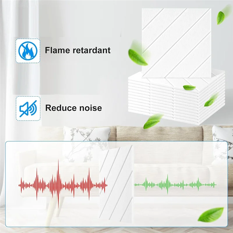 Dropship-12 Pack Soundproof Foam Panels 12X12x0.4 Inch, Self Adhesive Acoustic Foam Panels For Acoustic Treatment
