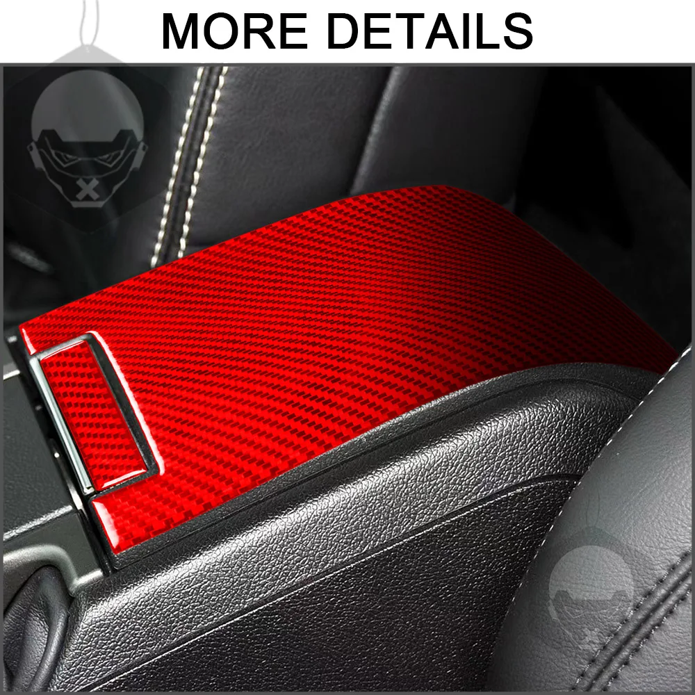 For Ford Mustang Shelby 2009-2014 Carbon Fiber Interior Armrest Lid Handrail Cover Trim Decoration Accessories Sticker