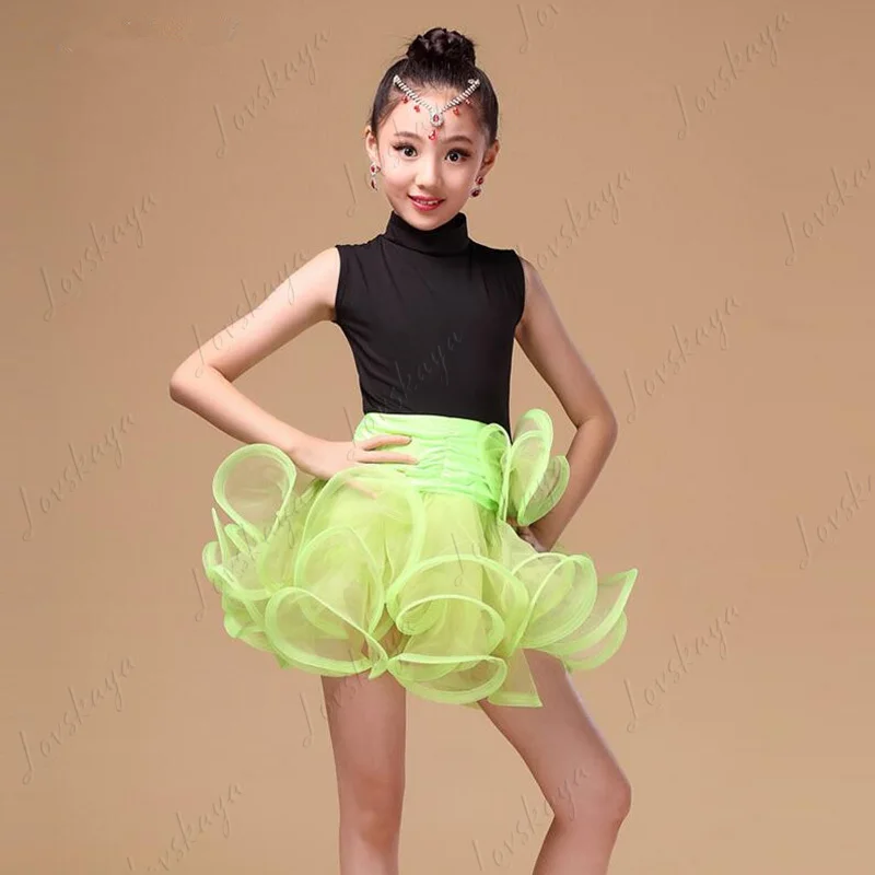 女の子向けの新しいスタイルの夏用子供ダンストレーニングスーツ。 子供用競技・アクロバットトレーニング用ワンピース。